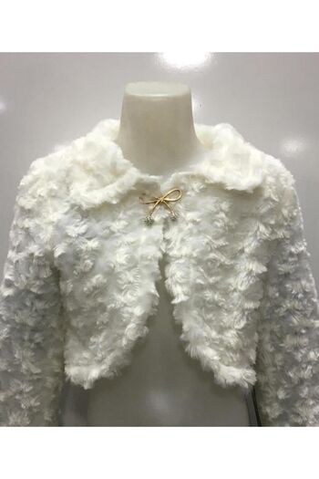 Mislina Girl's White Bolero Jacket 2-14