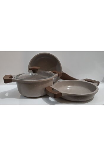 ThermoAD 20 cm Deep Mink Pan - 4 Piece Set, for Saucepan