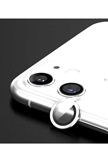 Powerfox Iphone 11/12/12 Mini Compatible Aluminum Alloy Tempered Glass Camera Lens Protector (Set of 2) Silver