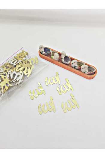 RetroLazer Plexi Allah Letter Decoration Gold 4 Cm 100 Pieces
