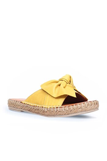 BUENO Shoes Sarı Deri Kadın Espadril Terlik 01wl4605