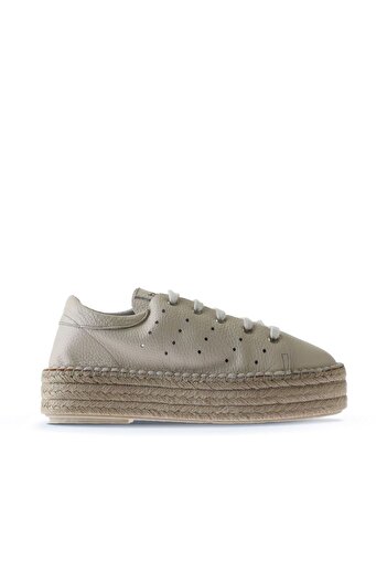 Bueno Shoes Μπεζ Flotter Δερμάτινα Γυναικεία Παπούτσια Espadrille 01wu5601