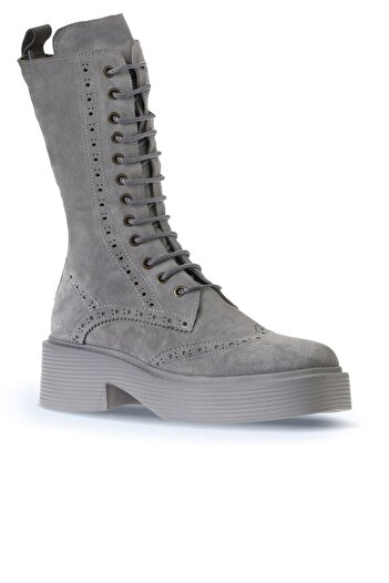Bueno Shoes Сірі відкриті замшеві жіночі чоботи 01wt1805