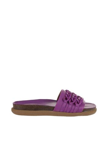 Bueno Shoes Lila Deri Kadın Düz Terlik 01wu4708
