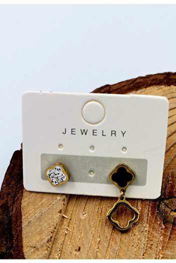 Monalisa Home Luxury Steel Earrings - Zircon Stone Detailed