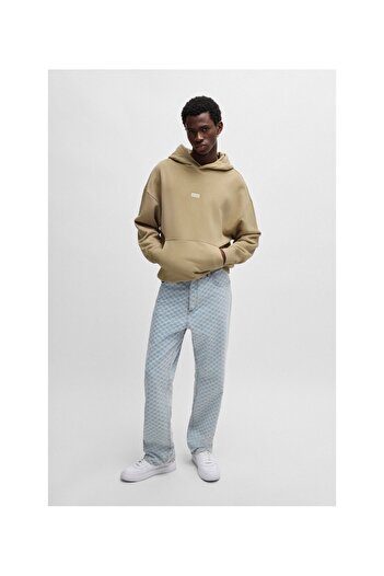 HUGO Logolu Pamuklu Havlu Kapüşonlu Sweatshirt