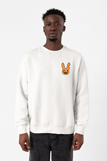Tshirthane Bad Bunny Halloween Beyaz Erkek 2ip Світшот