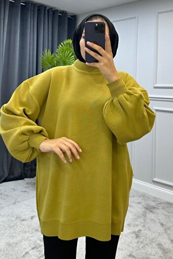 Şule Giyim Half Turtleneck Knitwear Sweater Oil Green
