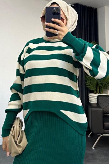 Şule Giyim Buse Knitwear Dress Emerald