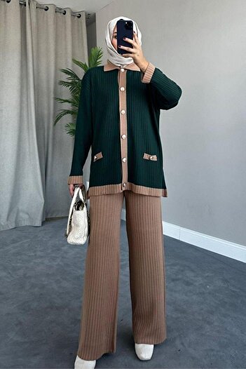 Şule Giyim Mavera Knitwear Set Emerald