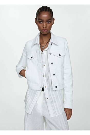 MANGO Woman Jeansmantel mit Taschen