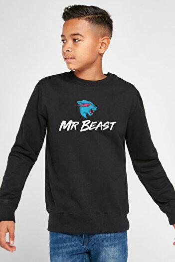 Tshirthane Детски суичър Mr Beast Black 2ip