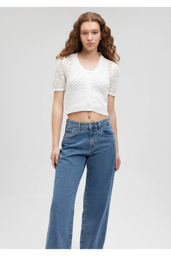 Mavi White Buttoned Knitwear Top1710404-70057