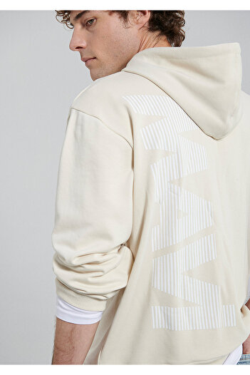 Mavi Logo Baskılı Bej Sweatshirt 0611317-70072