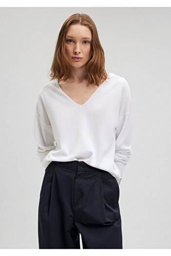 Mavi Loose Cut White Sweater -1710456-70057
