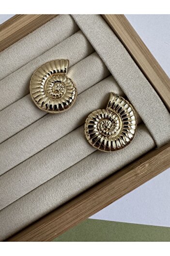 ringbox Gold Spiral Deniz Kabuğu Küpe
