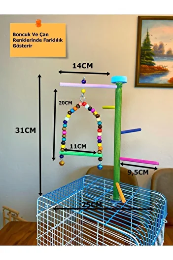 Ciko Kafes Cage Top Fun Stepped Swing Bird Playground
