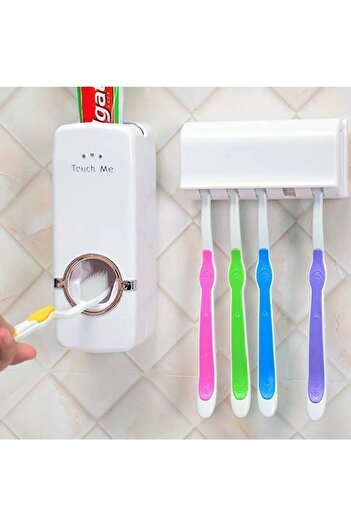 Keyfi Sepet Στίφτης οδοντόκρεμας και 5 θήκη οδοντόβουρτσας Πάστα βαρετή θήκη οδοντόβουρτσας
