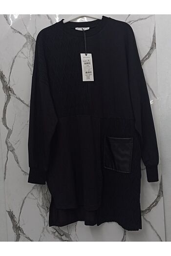 Puane Asymmetric Cut Leather Women's Tunic - Pocket Detailed 10555