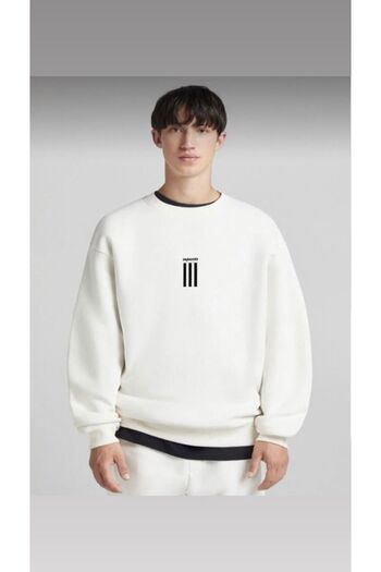 İmpavido Φούτερ Oversize Λευκό 3 Ριγέ