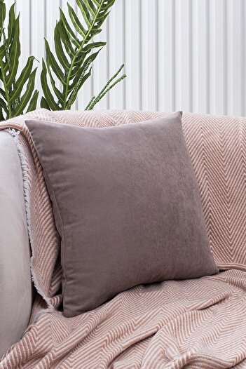 ÖZENEV Panoroma Simple Plain Decorative Pillow Case – Punchable Throw Pillow Case – Soil