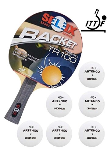 SELEX Tr 100 Ittf Approved Table Tennis Racket 6 Pieces 40 mm Ball Table Tennis Set