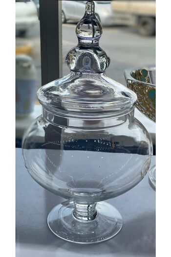 MorzaHome Glass Footed Cookie Holder, Dragelic Closed Handmade (16X31CM)