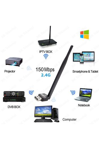 BK Teknoloji Wireless Wifi Adaptör 2.4 GHz 150 Mbps 5 dbi Antenli