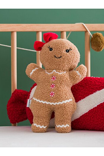 LC Waikiki New Year's Themed Red Cookie - Bow Tie and Ribbon, Man Figure, Baby Throw Pillow 29 cm