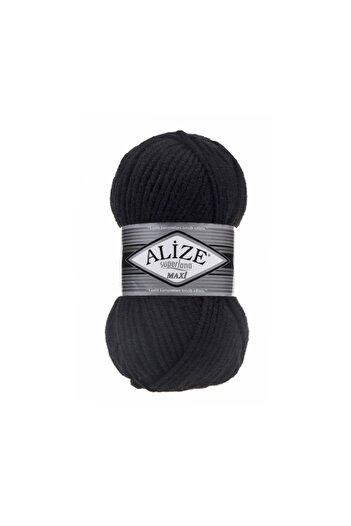 Alize Superlana Maxi 5 Pieces Black Color Knitting Yarn Color Code: 60