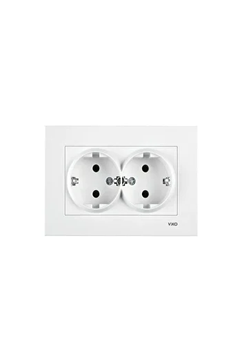 VİKO White Viko Karre -90967056, Double Grounded Socket