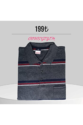 Butik Men's Polo Neck Oversize Pocket T-Shirt