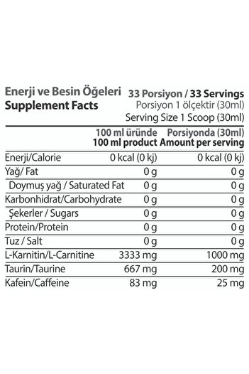 Hardline L-carnitine Sıvı Limon Aromalı 1000 ml