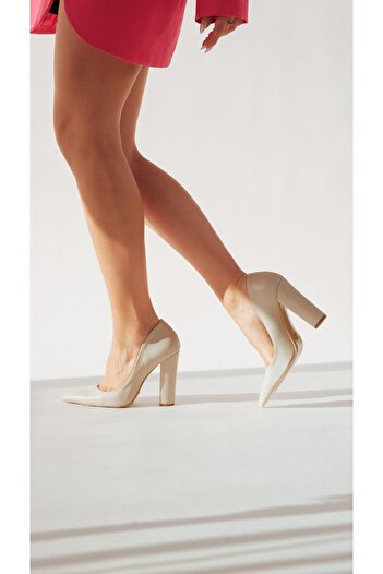 AYAKKABI PRENSİ Thick Skin Matte Women's Stiletto, High Heels