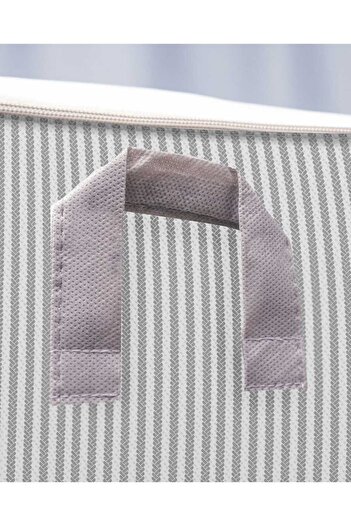 Textile sweet 5li Küçük Boy Gri Çizgili Baza Altı Çoraplık Hurç Hurç 30x22x18