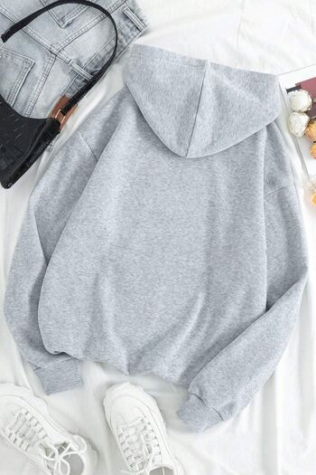 uyguntarz Übergroßes Sweatshirt – Faith Hope Love bedruckt