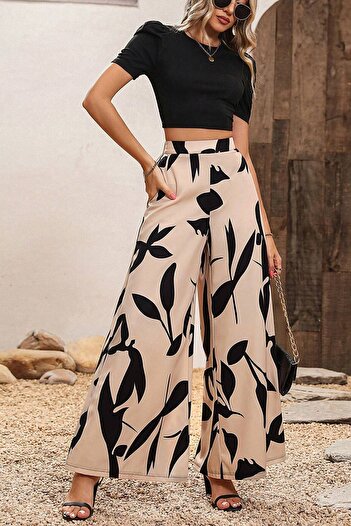 uyguntarz Patterned Relaxed Cut Women's Woven Pants