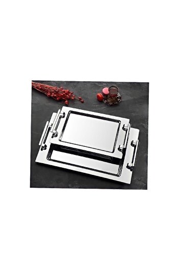 İnter Inter Steel Nile Tea Tray 2 Pieces