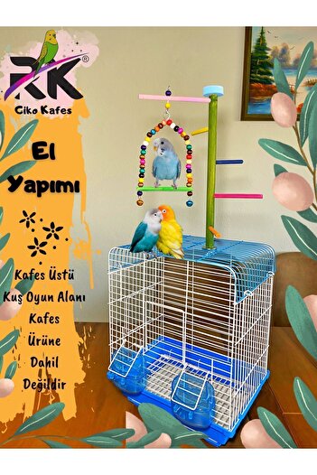Ciko Kafes Cage Top Fun Stepped Swing Bird Playground