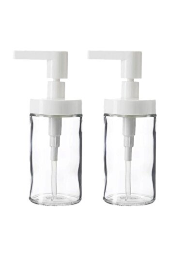 IKEA Λευκός Διανομέας Υγρού Σαπουνιού - 250ml, 2 Τεμάχια, Γυάλινη Αντλία, Σκληρό Πλαστικό