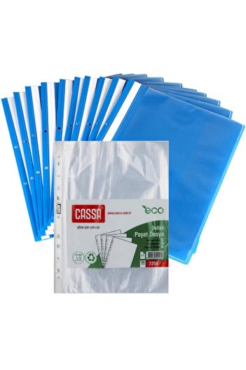 Cassa قرطاسية رنا 10 قطع ملف سلكي أزرق 100 كيس ملف