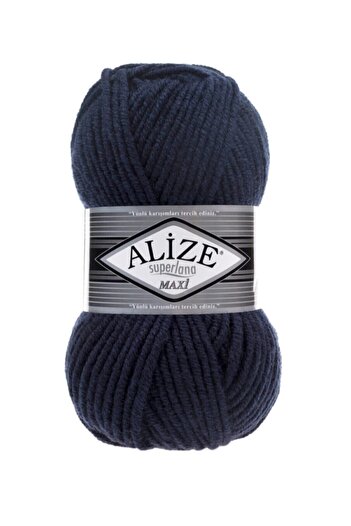 Alize ( 5 Τεμάχια ) Superlana Maxi 58 Σκούρο Μπλε Νήματα Πλεκτού Χειροποίητου Γιλέκου Μπουφαν Νήμα Σκάρφ Πουλόβερ