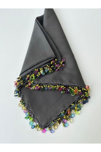 TREND Writing Cheesecloth Yemeni Dowry - Beaded Edge Handmade Gift