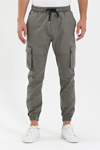 BlackCraft Men's Cargo Pants - Elastic Waist and Legs, Side Pockets