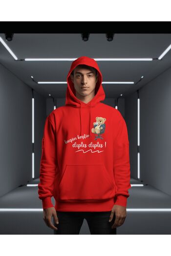 Hediyenza Днес съм в добро настроение Dıptıs Dıptıs Мечешка качулка с качулка Унисекс за възрастни