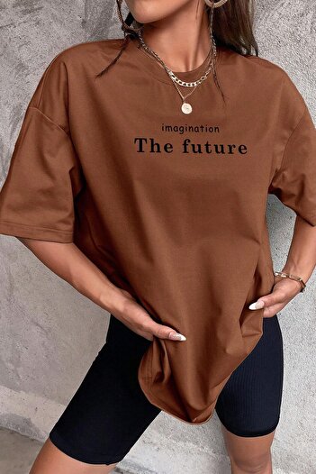 uyguntarz Unisex oversize tričko "The Future" s potiskem
