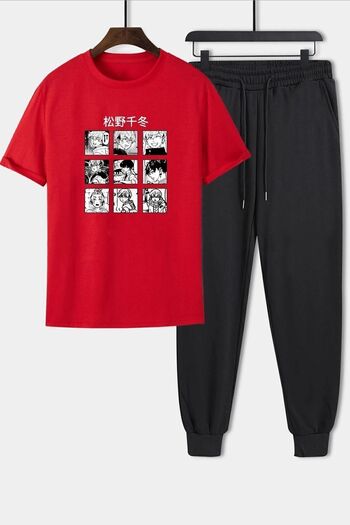 uyguntarz Unisex Ken Kaneki Printed 2-Piece Tracksuit Set