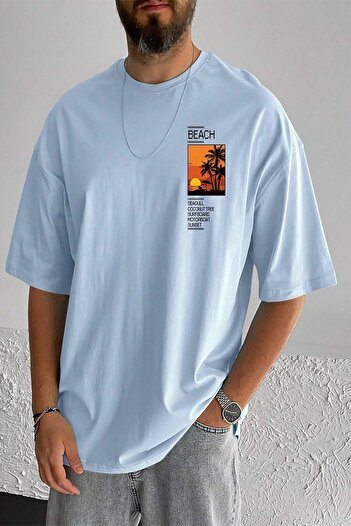 uyguntarz Ανδρικό μπλουζάκι Oversize - Beach Printed