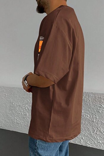 uyguntarz Ανδρικό μπλουζάκι Oversize - Beach Printed