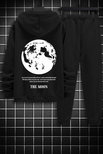uyguntarz Σετ φόρμας Unisex Special Design The Moon Printed Top Bottom Set